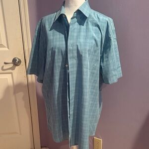 Van Heusen Light Blue Plaid Button Down Shirt